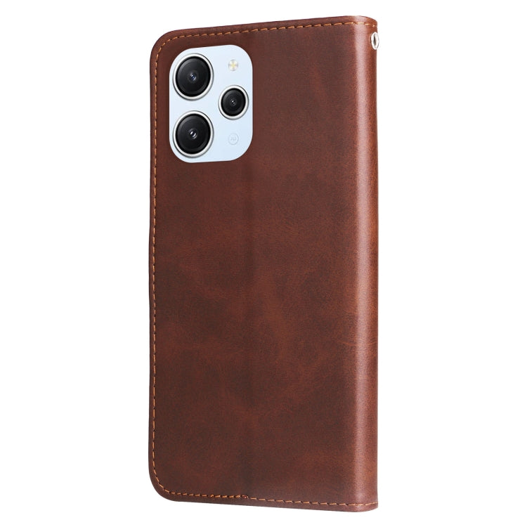 For Xiaomi Redmi 12 4G Fashion Calf Texture Zipper Leather Phone Case