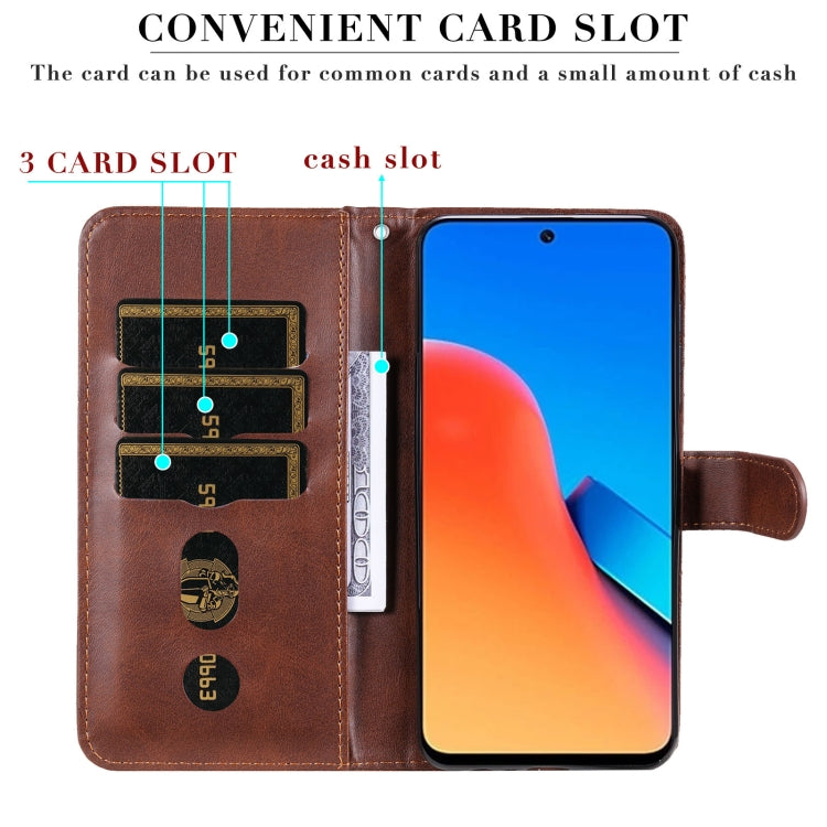 For Xiaomi Redmi 12 4G Fashion Calf Texture Zipper Leather Phone Case