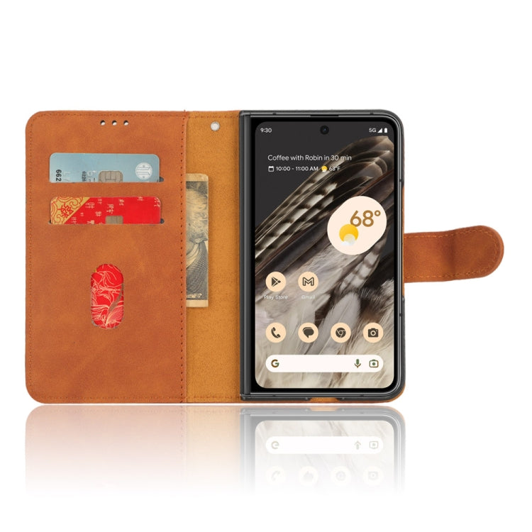 For Google Pixel Fold Skin Feel Magnetic Flip Leather Phone Case