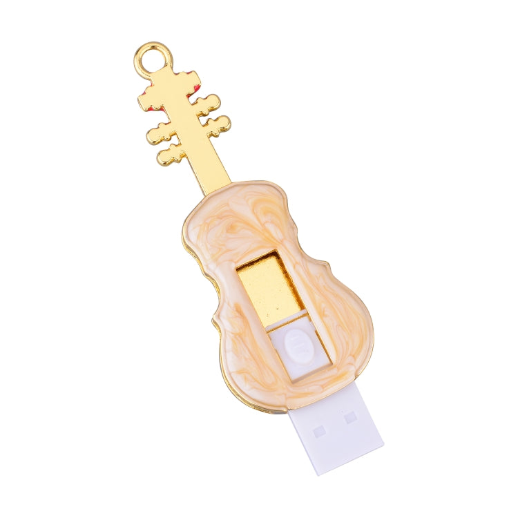 32GB Crystal Diamond Guitar Shape USB Flash Drive U Disk(Red)