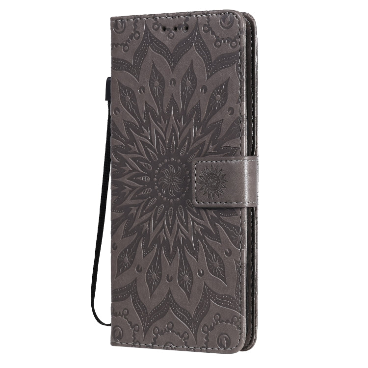 For LG V60 ThinQ 5G Embossed Sunflower Pattern Horizontal Flip PU Leather Case with Holder & Card Slots & Wallet & Lanyard