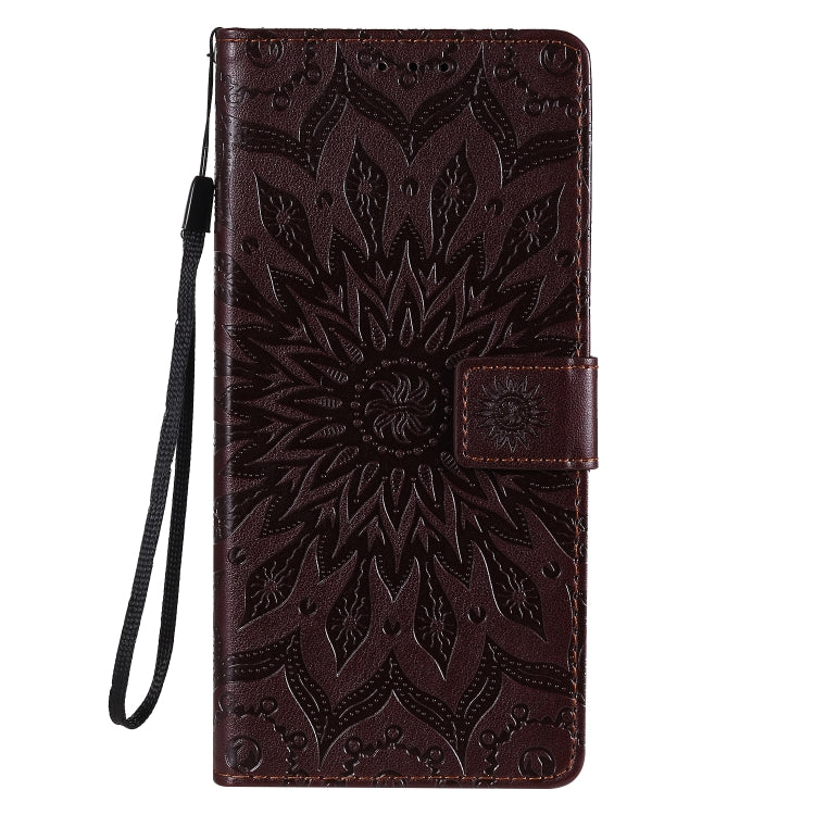 For LG V60 ThinQ 5G Embossed Sunflower Pattern Horizontal Flip PU Leather Case with Holder & Card Slots & Wallet & Lanyard