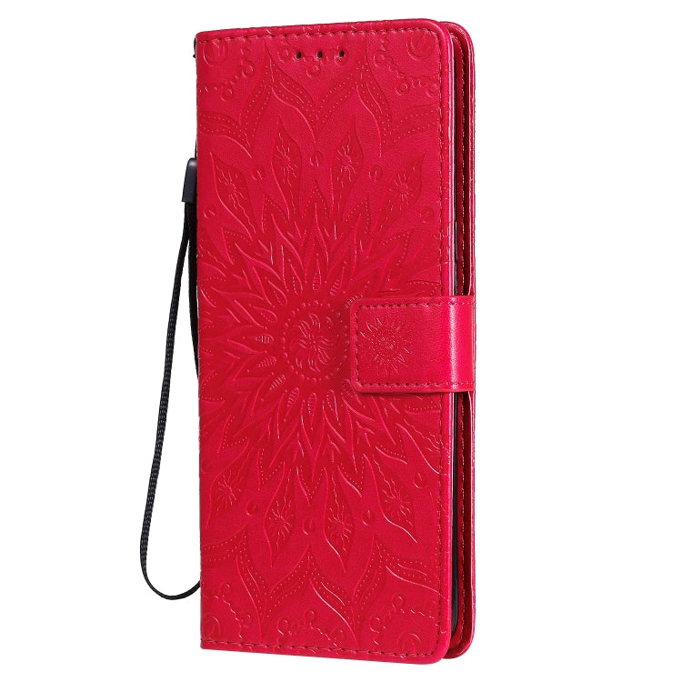 For LG V60 ThinQ 5G Embossed Sunflower Pattern Horizontal Flip PU Leather Case with Holder & Card Slots & Wallet & Lanyard