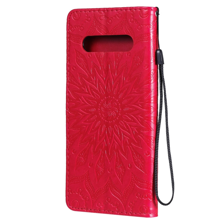 For LG V60 ThinQ 5G Embossed Sunflower Pattern Horizontal Flip PU Leather Case with Holder & Card Slots & Wallet & Lanyard