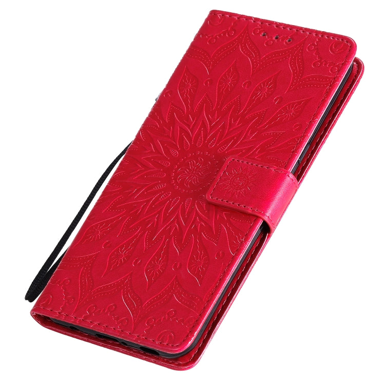 For LG V60 ThinQ 5G Embossed Sunflower Pattern Horizontal Flip PU Leather Case with Holder & Card Slots & Wallet & Lanyard
