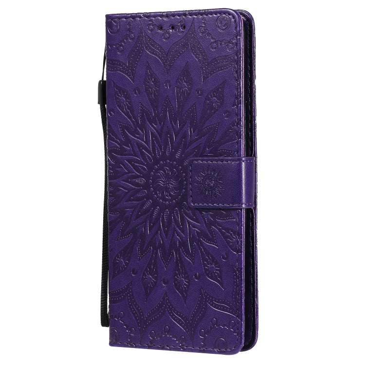 For LG V60 ThinQ 5G Embossed Sunflower Pattern Horizontal Flip PU Leather Case with Holder & Card Slots & Wallet & Lanyard