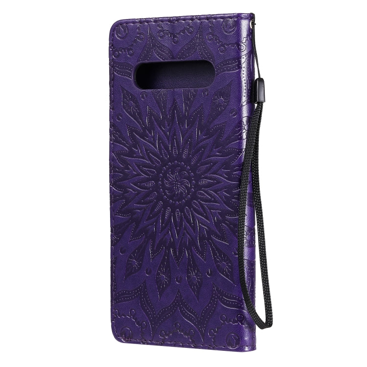 For LG V60 ThinQ 5G Embossed Sunflower Pattern Horizontal Flip PU Leather Case with Holder & Card Slots & Wallet & Lanyard