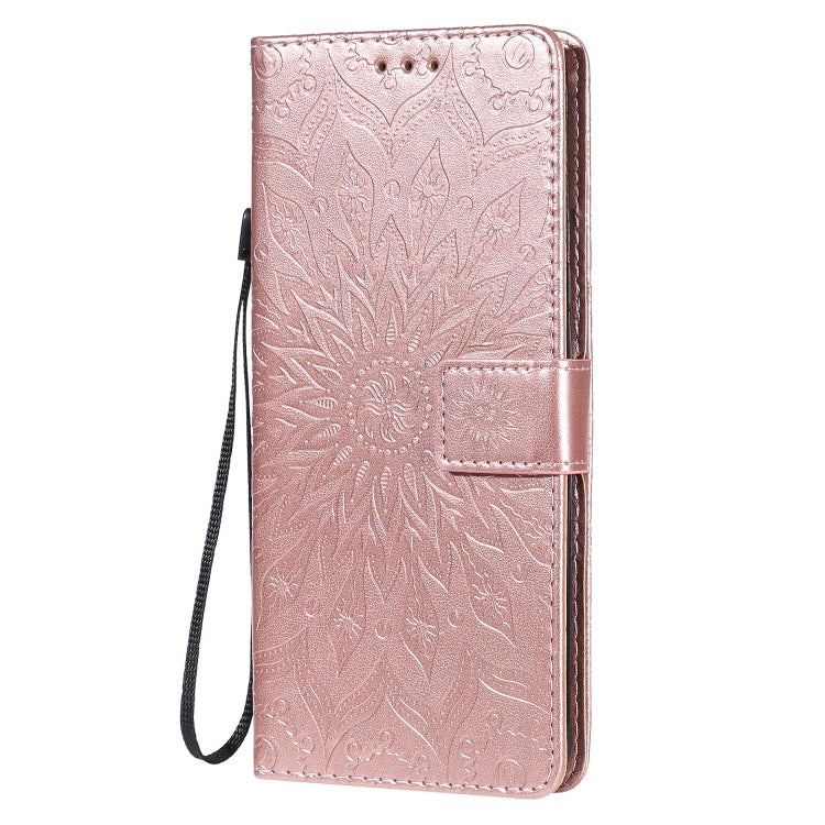 For LG V60 ThinQ 5G Embossed Sunflower Pattern Horizontal Flip PU Leather Case with Holder & Card Slots & Wallet & Lanyard