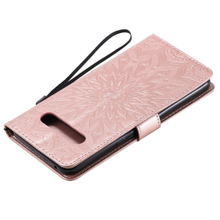 For LG V60 ThinQ 5G Embossed Sunflower Pattern Horizontal Flip PU Leather Case with Holder & Card Slots & Wallet & Lanyard
