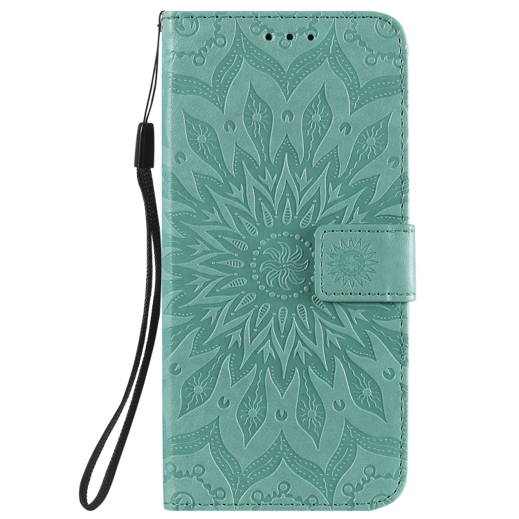 For Motorola Moto G8 Power Lite Embossed Sunflower Pattern Horizontal Flip PU Leather Case with Holder & Card Slots & Wallet & Lanyard