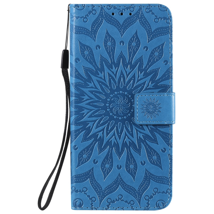 For Motorola Moto G8 Power Lite Embossed Sunflower Pattern Horizontal Flip PU Leather Case with Holder & Card Slots & Wallet & Lanyard