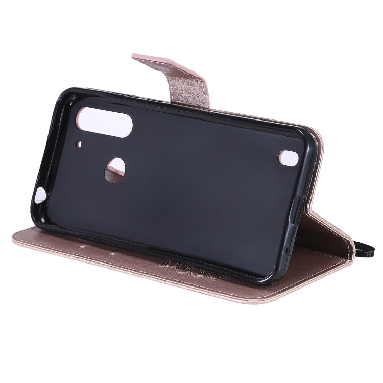 For Motorola Moto G8 Power Lite Embossed Sunflower Pattern Horizontal Flip PU Leather Case with Holder & Card Slots & Wallet & Lanyard