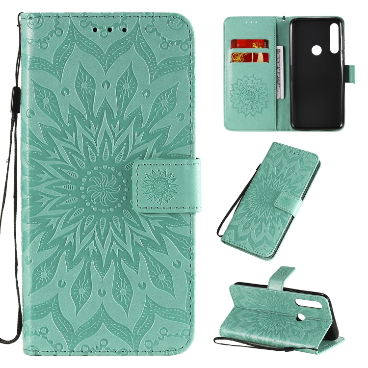 For Motorola Moto G Power Embossed Sunflower Pattern Horizontal Flip PU Leather Case with Holder & Card Slots & Wallet & Lanyard