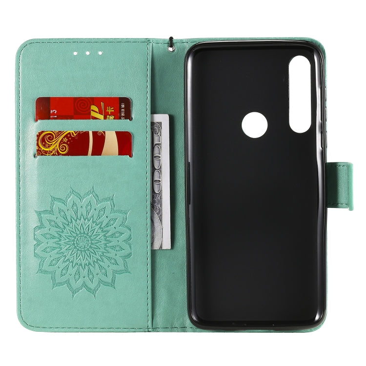 For Motorola Moto G Power Embossed Sunflower Pattern Horizontal Flip PU Leather Case with Holder & Card Slots & Wallet & Lanyard