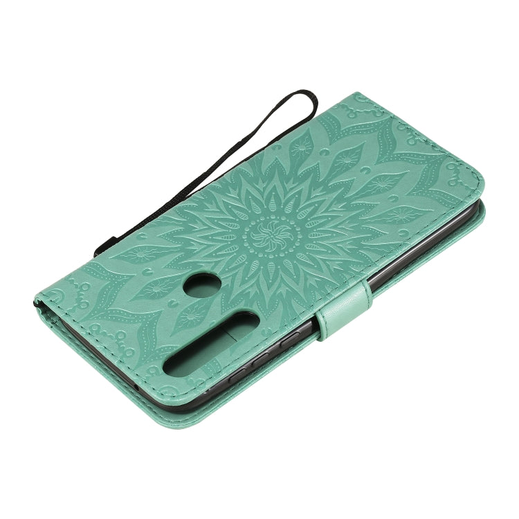 For Motorola Moto G Power Embossed Sunflower Pattern Horizontal Flip PU Leather Case with Holder & Card Slots & Wallet & Lanyard