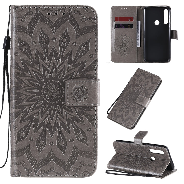 For Motorola Moto G Power Embossed Sunflower Pattern Horizontal Flip PU Leather Case with Holder & Card Slots & Wallet & Lanyard