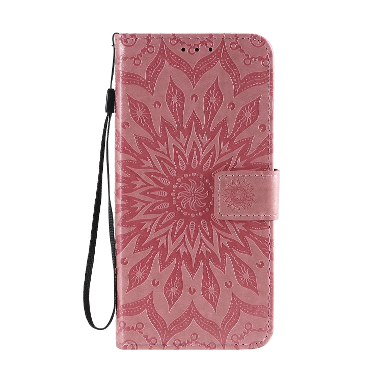 For Motorola Moto G Power Embossed Sunflower Pattern Horizontal Flip PU Leather Case with Holder & Card Slots & Wallet & Lanyard