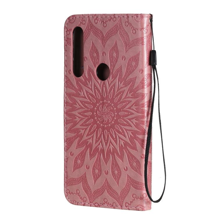For Motorola Moto G Power Embossed Sunflower Pattern Horizontal Flip PU Leather Case with Holder & Card Slots & Wallet & Lanyard