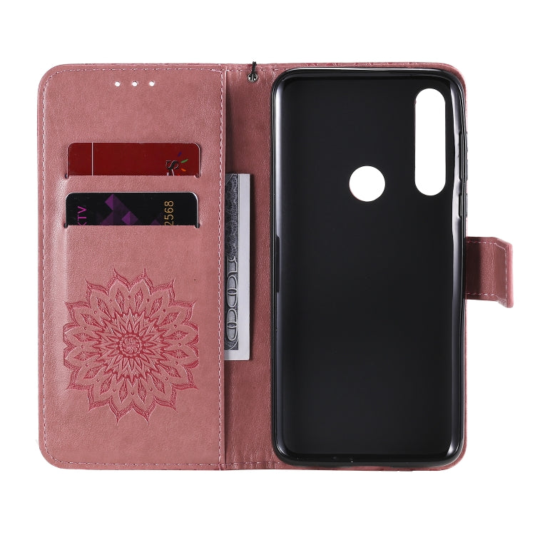 For Motorola Moto G Power Embossed Sunflower Pattern Horizontal Flip PU Leather Case with Holder & Card Slots & Wallet & Lanyard