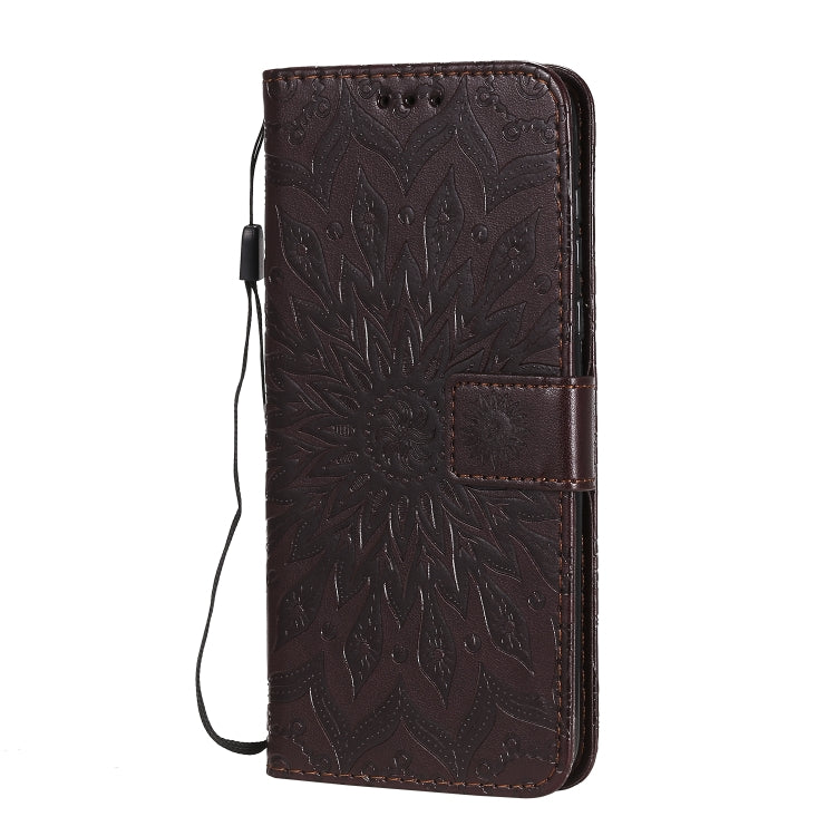 For Motorola Moto G Power Embossed Sunflower Pattern Horizontal Flip PU Leather Case with Holder & Card Slots & Wallet & Lanyard