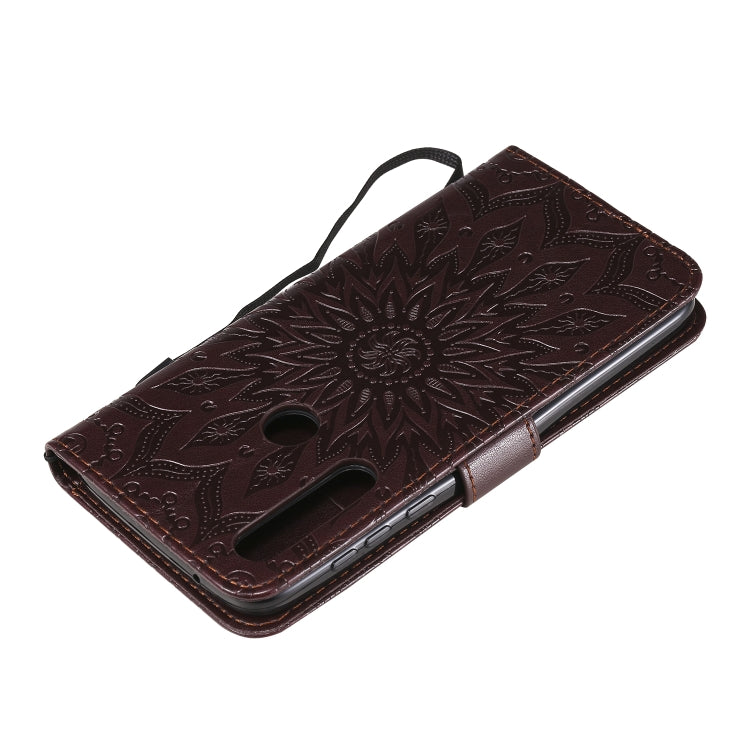 For Motorola Moto G Power Embossed Sunflower Pattern Horizontal Flip PU Leather Case with Holder & Card Slots & Wallet & Lanyard