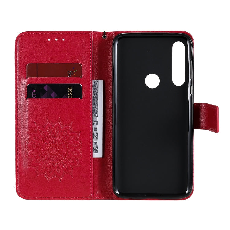 For Motorola Moto G Power Embossed Sunflower Pattern Horizontal Flip PU Leather Case with Holder & Card Slots & Wallet & Lanyard