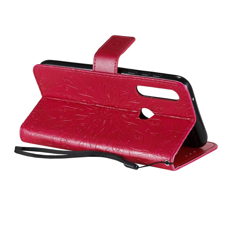 For Motorola Moto G Power Embossed Sunflower Pattern Horizontal Flip PU Leather Case with Holder & Card Slots & Wallet & Lanyard