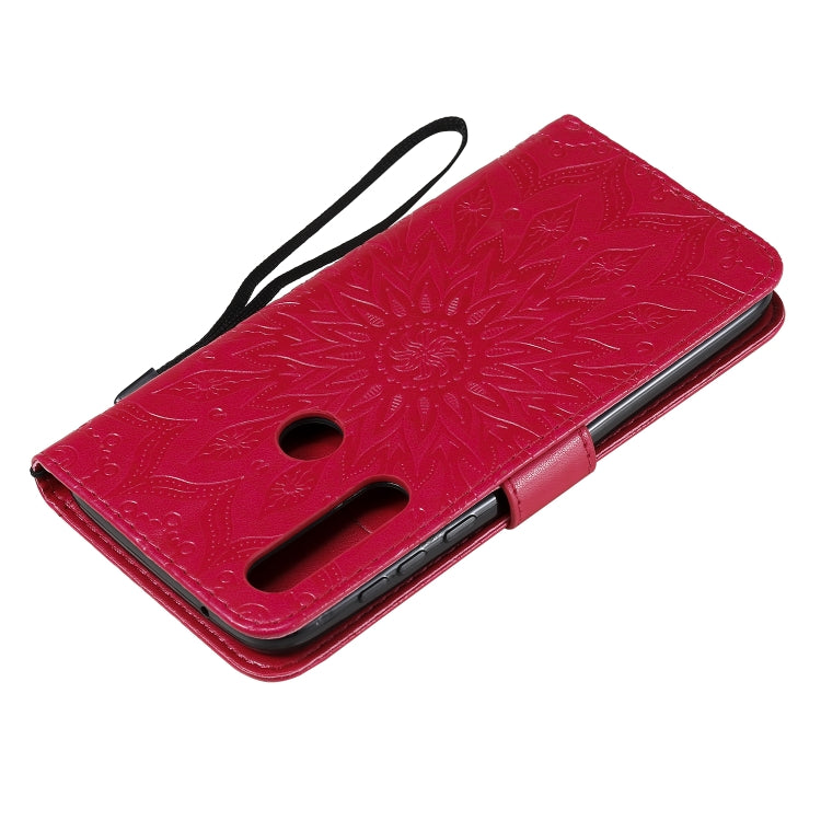 For Motorola Moto G Power Embossed Sunflower Pattern Horizontal Flip PU Leather Case with Holder & Card Slots & Wallet & Lanyard