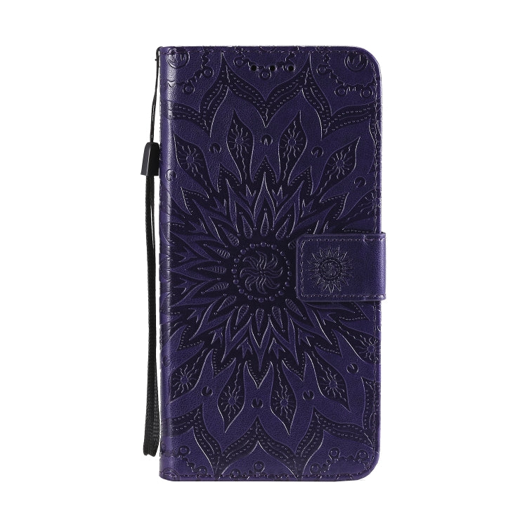 For Motorola Moto G Power Embossed Sunflower Pattern Horizontal Flip PU Leather Case with Holder & Card Slots & Wallet & Lanyard