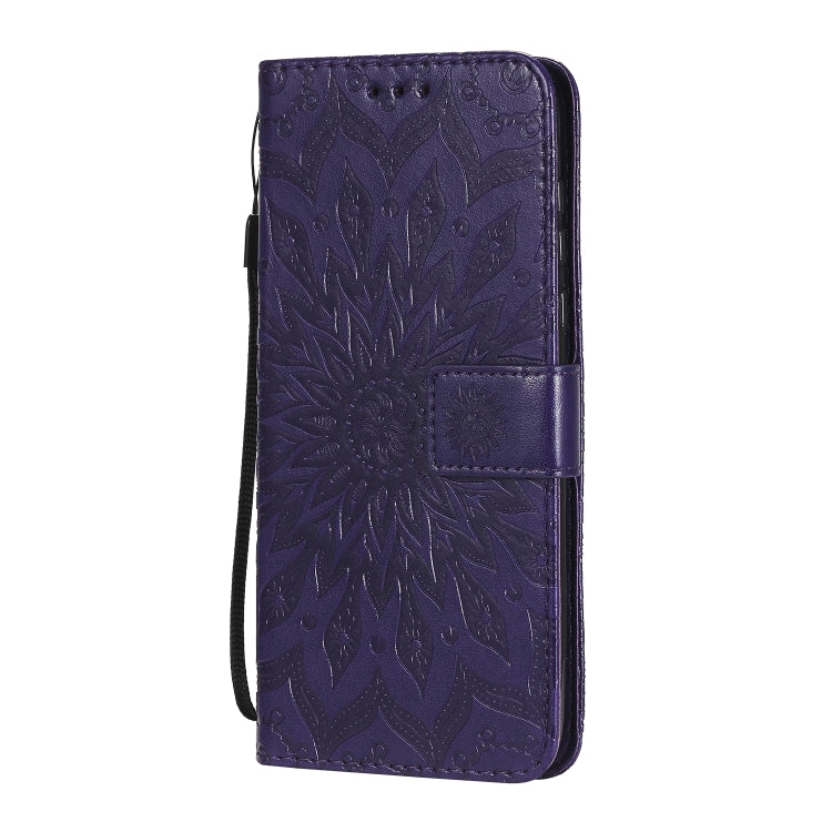 For Motorola Moto G Power Embossed Sunflower Pattern Horizontal Flip PU Leather Case with Holder & Card Slots & Wallet & Lanyard