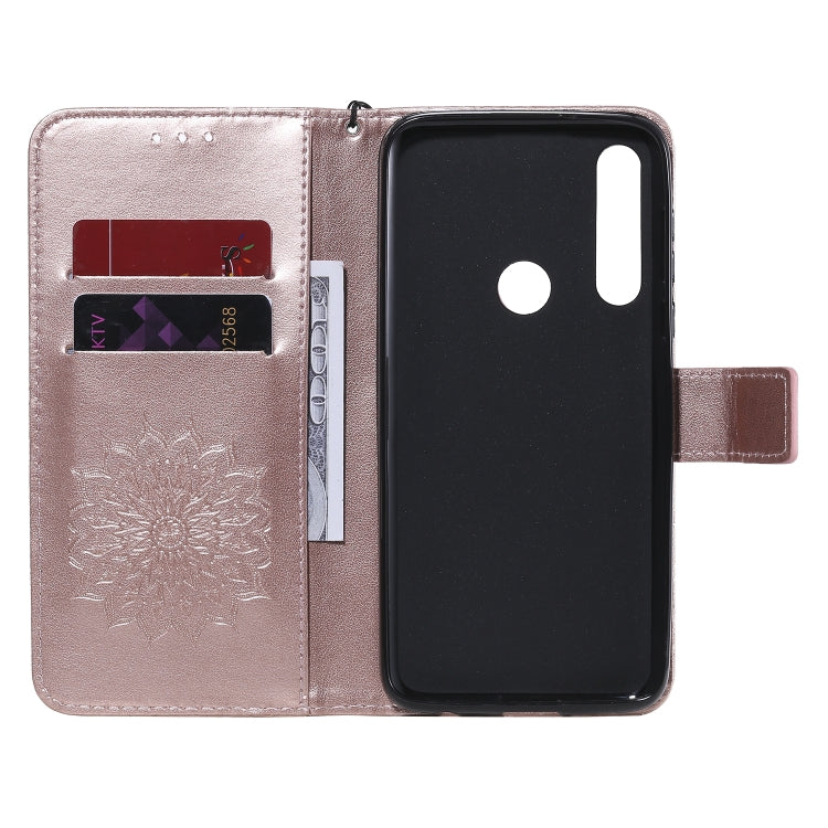 For Motorola Moto G Power Embossed Sunflower Pattern Horizontal Flip PU Leather Case with Holder & Card Slots & Wallet & Lanyard