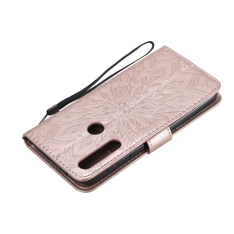 For Motorola Moto G Power Embossed Sunflower Pattern Horizontal Flip PU Leather Case with Holder & Card Slots & Wallet & Lanyard