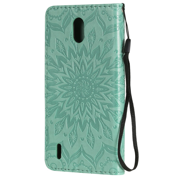 For Nokia 1.3 Embossed Sunflower Pattern Horizontal Flip PU Leather Case with Holder & Card Slots & Wallet & Lanyard