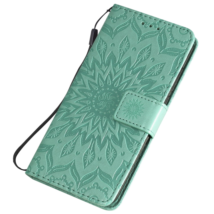 For Nokia 1.3 Embossed Sunflower Pattern Horizontal Flip PU Leather Case with Holder & Card Slots & Wallet & Lanyard