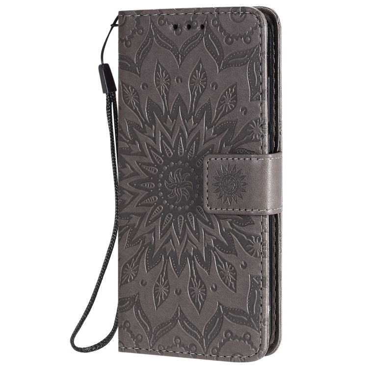 For Nokia 1.3 Embossed Sunflower Pattern Horizontal Flip PU Leather Case with Holder & Card Slots & Wallet & Lanyard