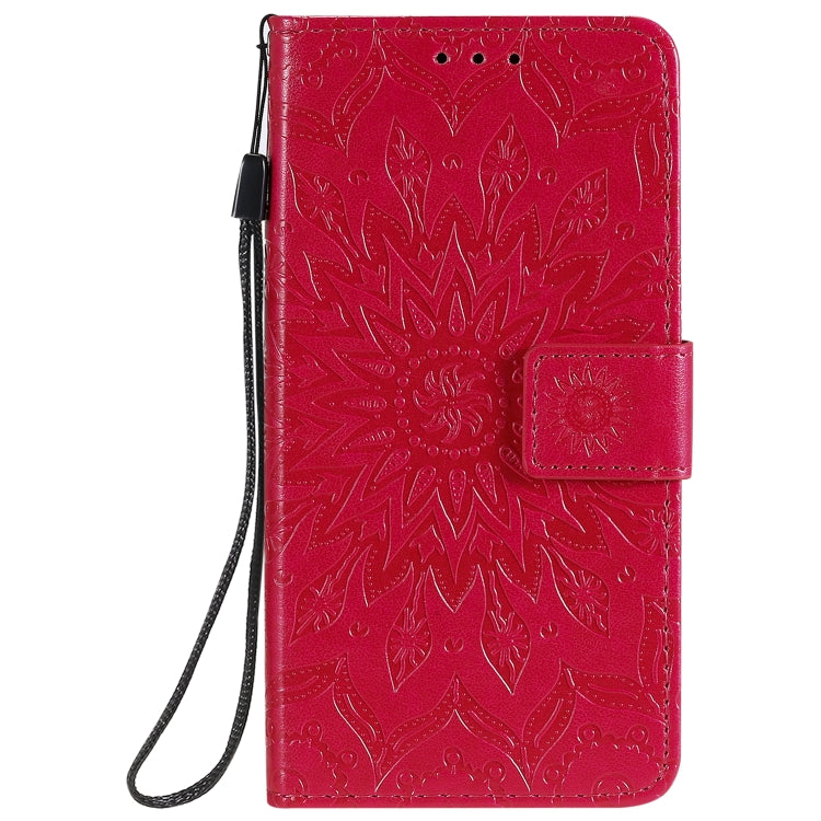 For Nokia 1.3 Embossed Sunflower Pattern Horizontal Flip PU Leather Case with Holder & Card Slots & Wallet & Lanyard