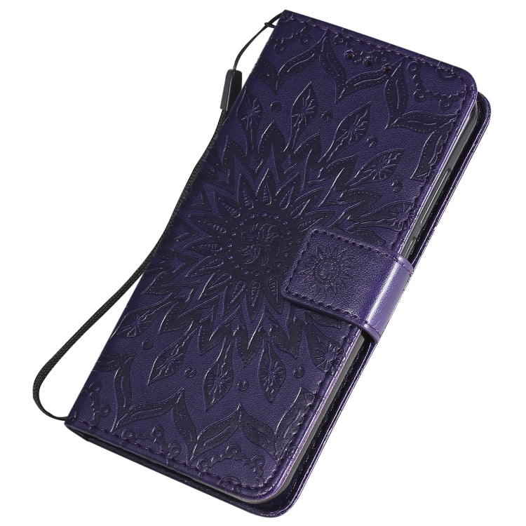 For Nokia 1.3 Embossed Sunflower Pattern Horizontal Flip PU Leather Case with Holder & Card Slots & Wallet & Lanyard