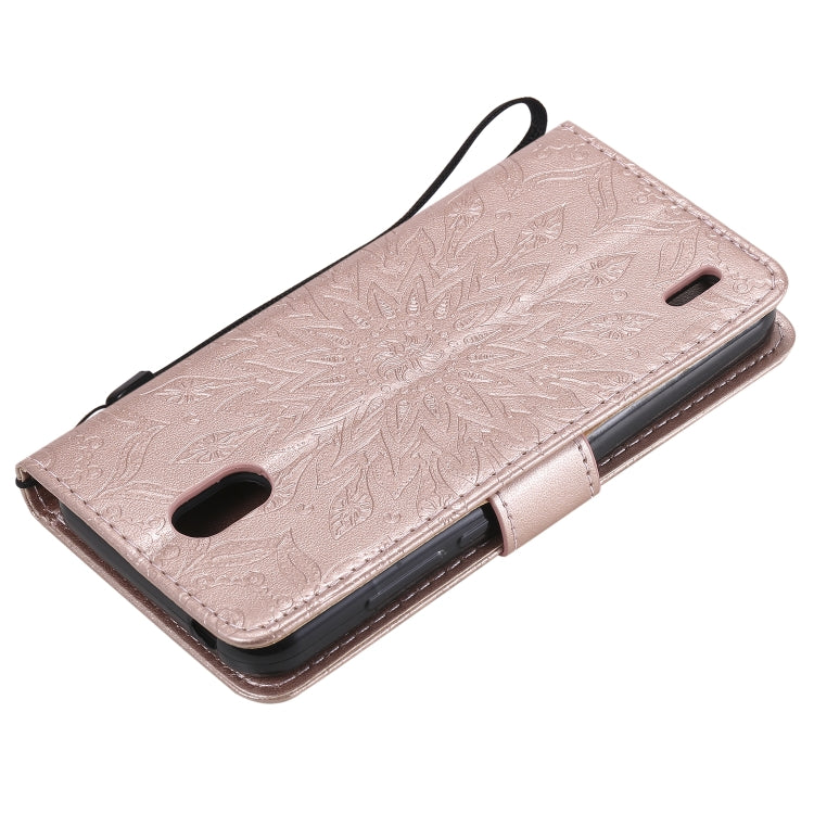 For Nokia 1.3 Embossed Sunflower Pattern Horizontal Flip PU Leather Case with Holder & Card Slots & Wallet & Lanyard