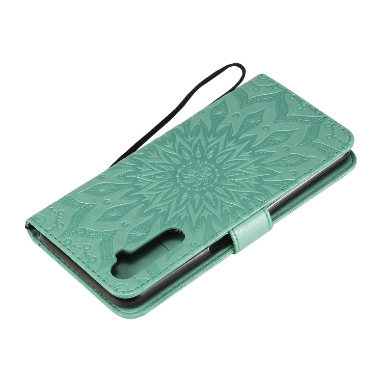 For OPPO Realme 6 Embossed Sunflower Pattern Horizontal Flip PU Leather Case with Holder & Card Slots & Wallet & Lanyard