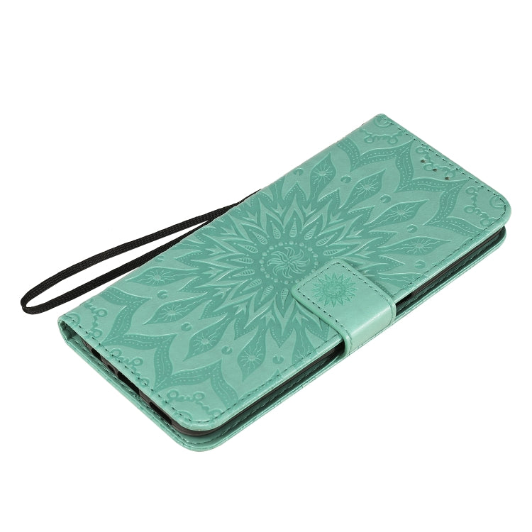 For OPPO Realme 6 Embossed Sunflower Pattern Horizontal Flip PU Leather Case with Holder & Card Slots & Wallet & Lanyard