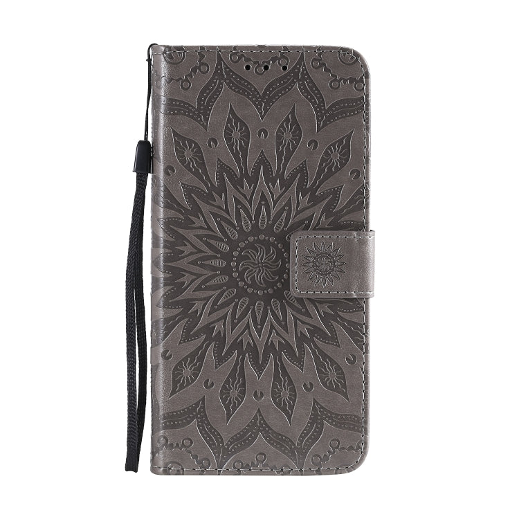For OPPO Realme 6 Embossed Sunflower Pattern Horizontal Flip PU Leather Case with Holder & Card Slots & Wallet & Lanyard