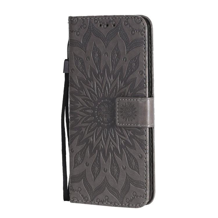For OPPO Realme 6 Embossed Sunflower Pattern Horizontal Flip PU Leather Case with Holder & Card Slots & Wallet & Lanyard