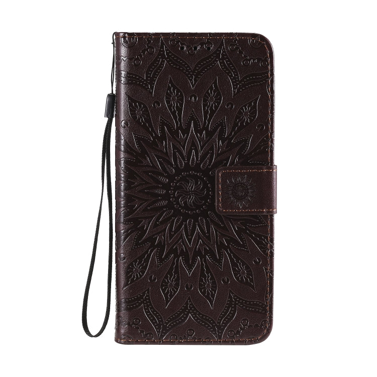 For OPPO Realme 6 Embossed Sunflower Pattern Horizontal Flip PU Leather Case with Holder & Card Slots & Wallet & Lanyard