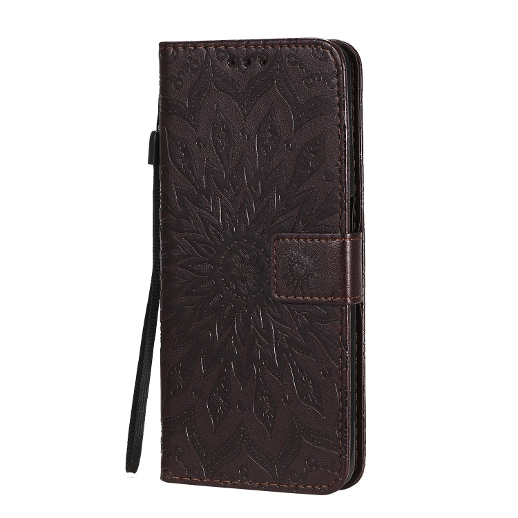 For OPPO Realme 6 Embossed Sunflower Pattern Horizontal Flip PU Leather Case with Holder & Card Slots & Wallet & Lanyard