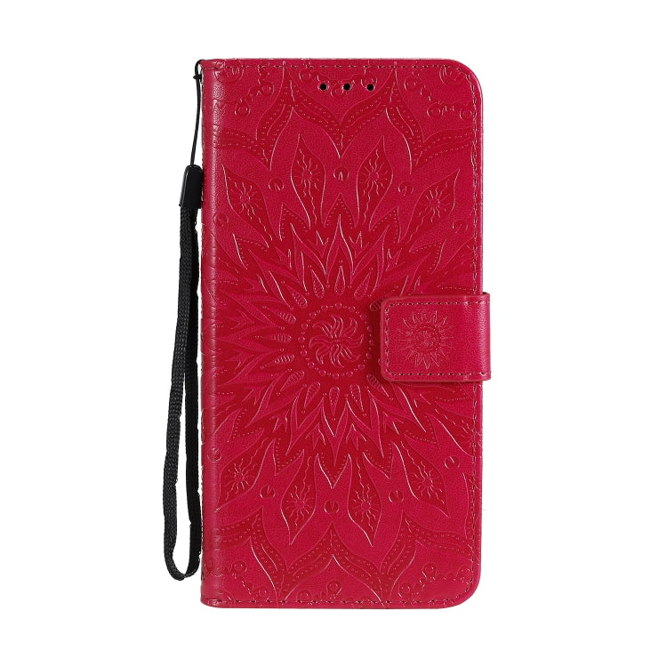 For OPPO Realme 6 Embossed Sunflower Pattern Horizontal Flip PU Leather Case with Holder & Card Slots & Wallet & Lanyard