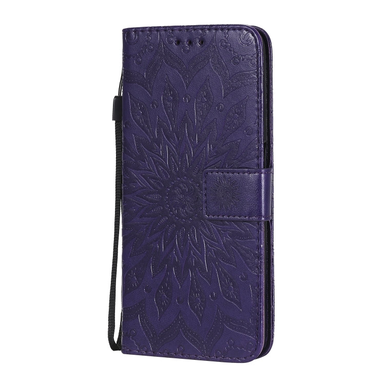 For OPPO Realme 6 Embossed Sunflower Pattern Horizontal Flip PU Leather Case with Holder & Card Slots & Wallet & Lanyard