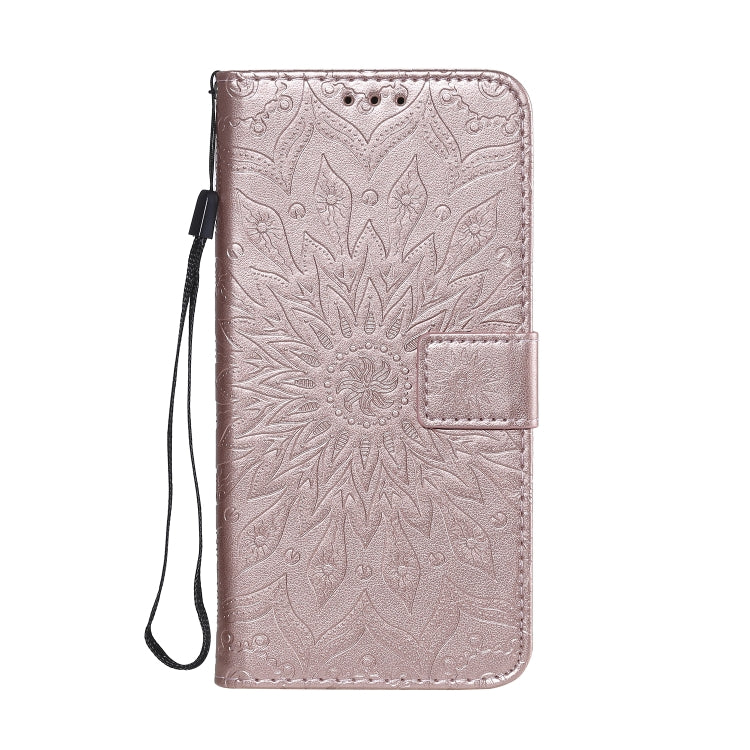 For OPPO Realme 6 Embossed Sunflower Pattern Horizontal Flip PU Leather Case with Holder & Card Slots & Wallet & Lanyard