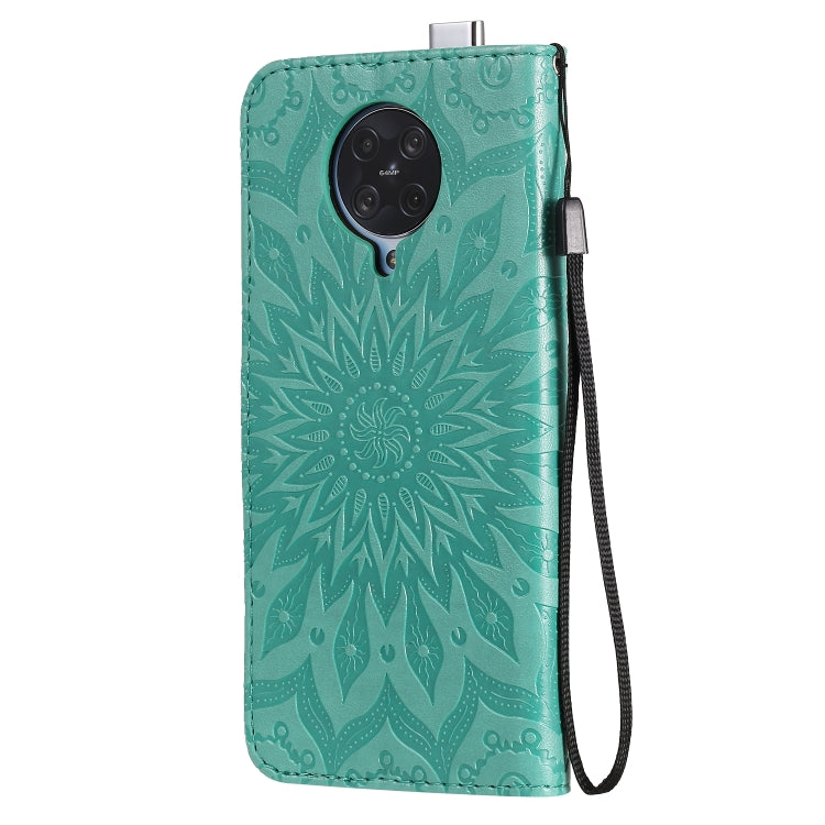 For Xiaomi Redmi K30 Pro Embossed Sunflower Pattern Horizontal Flip PU Leather Case with Holder & Card Slots & Wallet & Lanyard