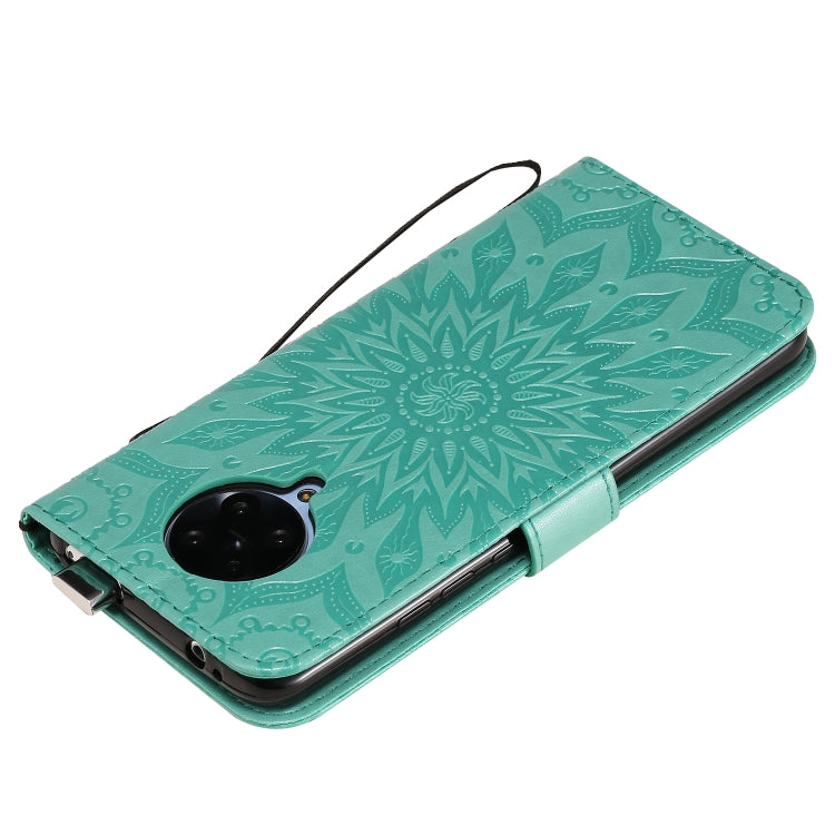 For Xiaomi Redmi K30 Pro Embossed Sunflower Pattern Horizontal Flip PU Leather Case with Holder & Card Slots & Wallet & Lanyard