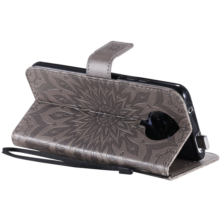 For Xiaomi Redmi K30 Pro Embossed Sunflower Pattern Horizontal Flip PU Leather Case with Holder & Card Slots & Wallet & Lanyard